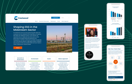 Crestwood's 2020 ESG Report as shown in mobile and desktop views