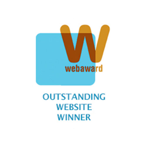 A graphic of the Webaward 2020 Outstanding website award.