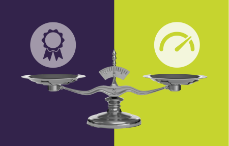 An image of a scale representing balance between two items
