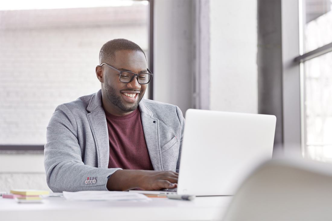 Man working on his laptop