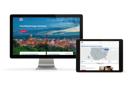 An image of the new Marathon Petroleum website on a tablet and desktop.