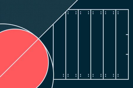 3-Point Line from a basketball court overlapping into a football field