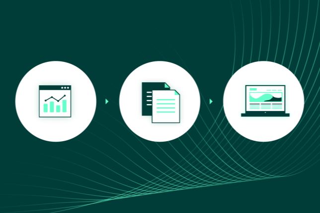 A graphic banner of the steps to creating your first ESG report