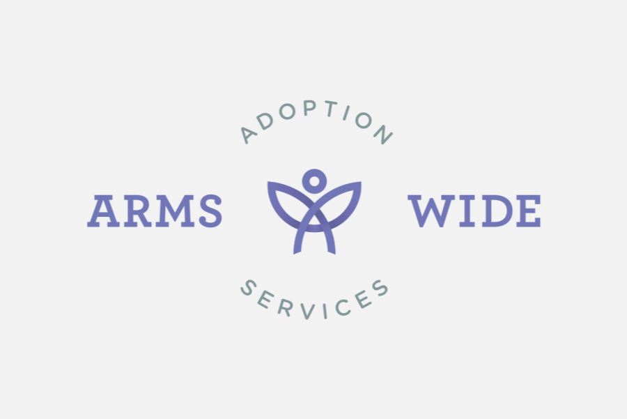 The Arms Wide logo on a gray background.