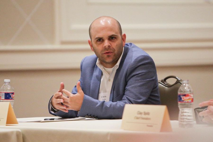 Chris Wilks speaking at the 2019 Presidential Forum.