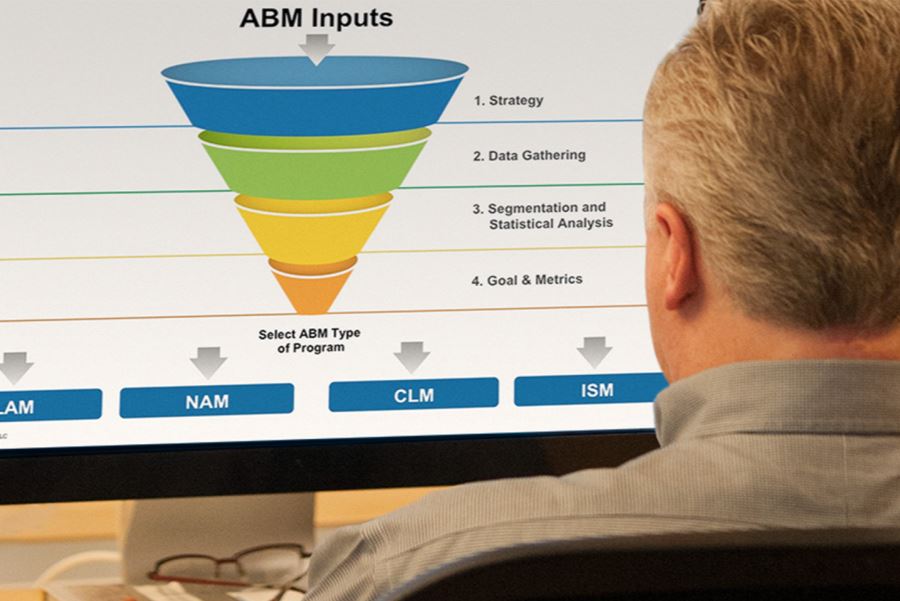 Man looking at ABM Inputs chart