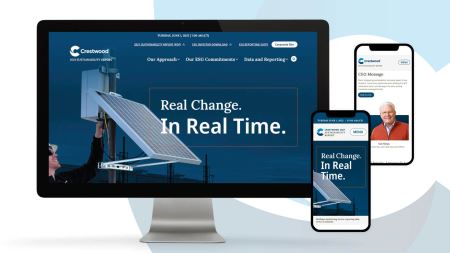 Crestwood ESG Website front page modeled on different devices