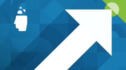 The BrandExtract Stu logo next to an upward-pointing arrow on a blue geometric background