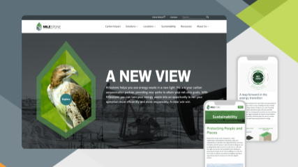 Milestone website pages viewed on a desktop and on mobile devices