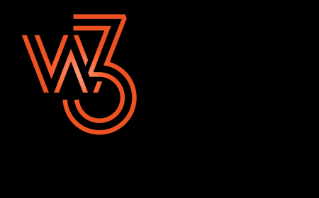 Orange w3 on a black background