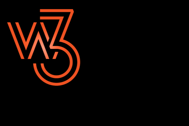 Orange w3 on a black background