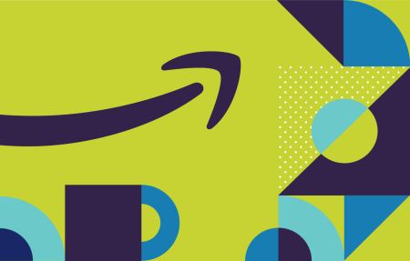 The Amazon logo surrounded by BrandExtract colors.