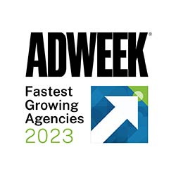 ADWEEK badge for Fastest Growing Agencies of 2023