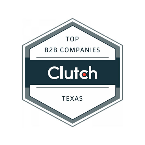 A graphic of the Top B2B Companies Clutch award Texas 2020