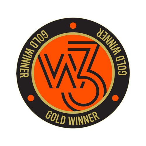 A graphic of the W3 2020 Gold Winner Award
