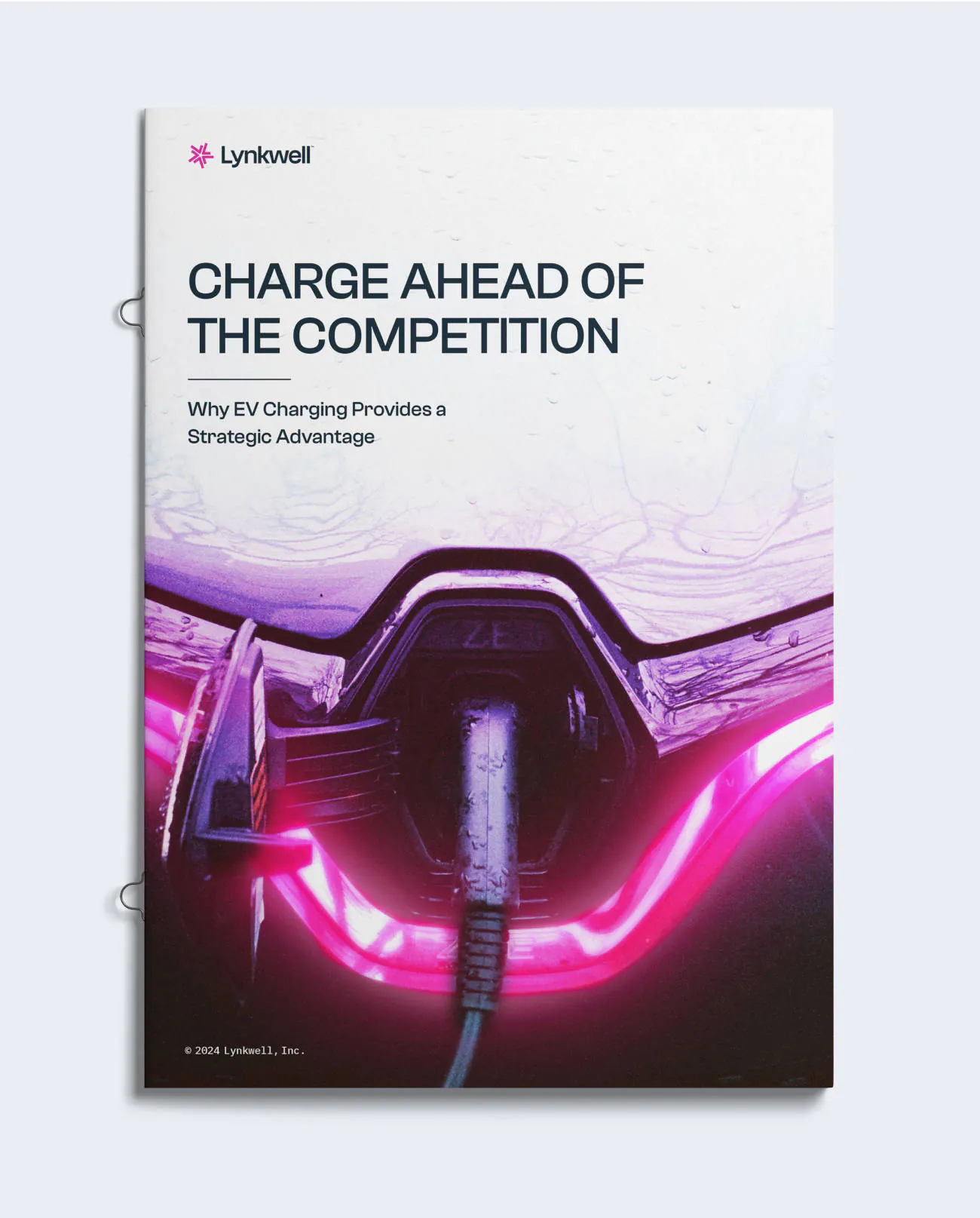 The cover of Lynkwell's "Charge Ahead of the Competition" booklet designed by BrandExtract