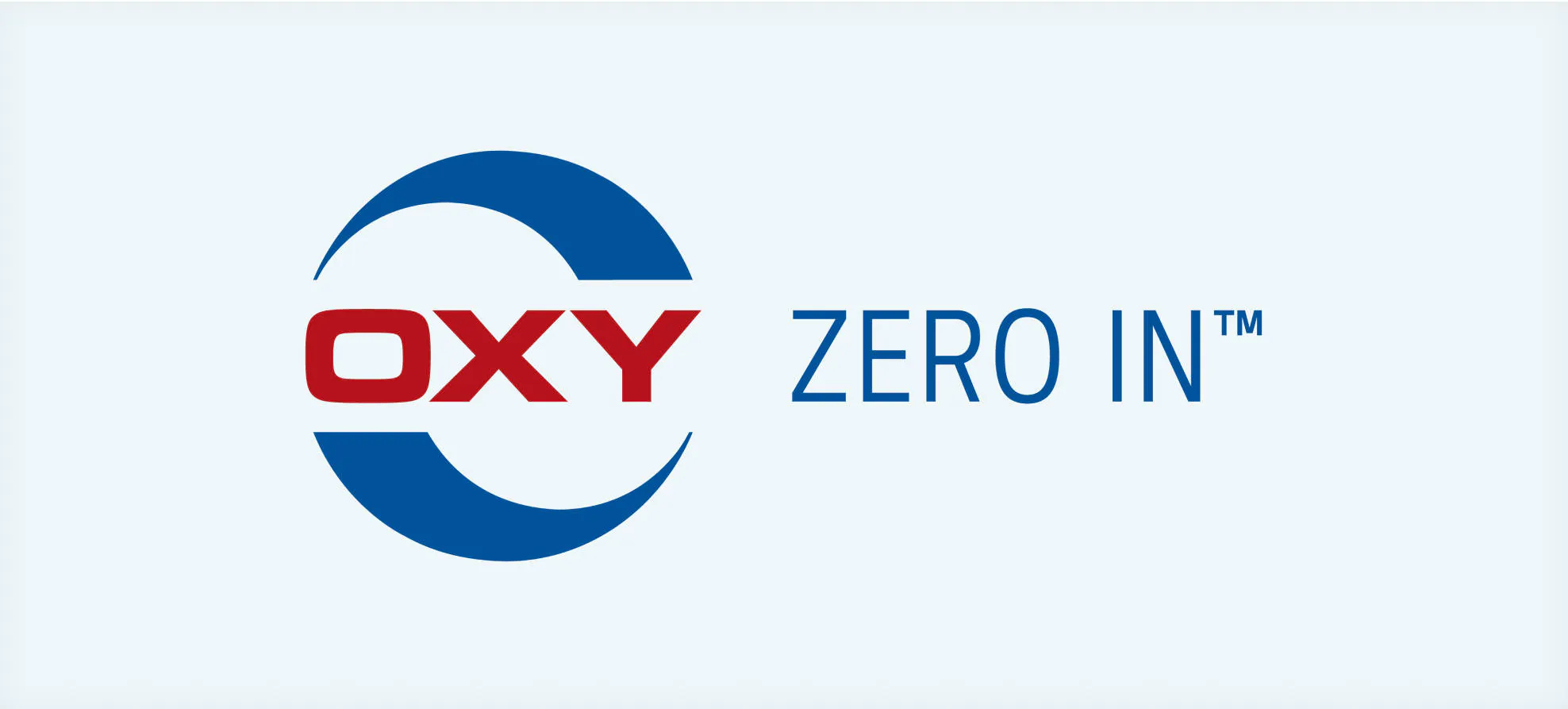 The new Oxy logo and slogan, "Zero In," developed by BrandExtract