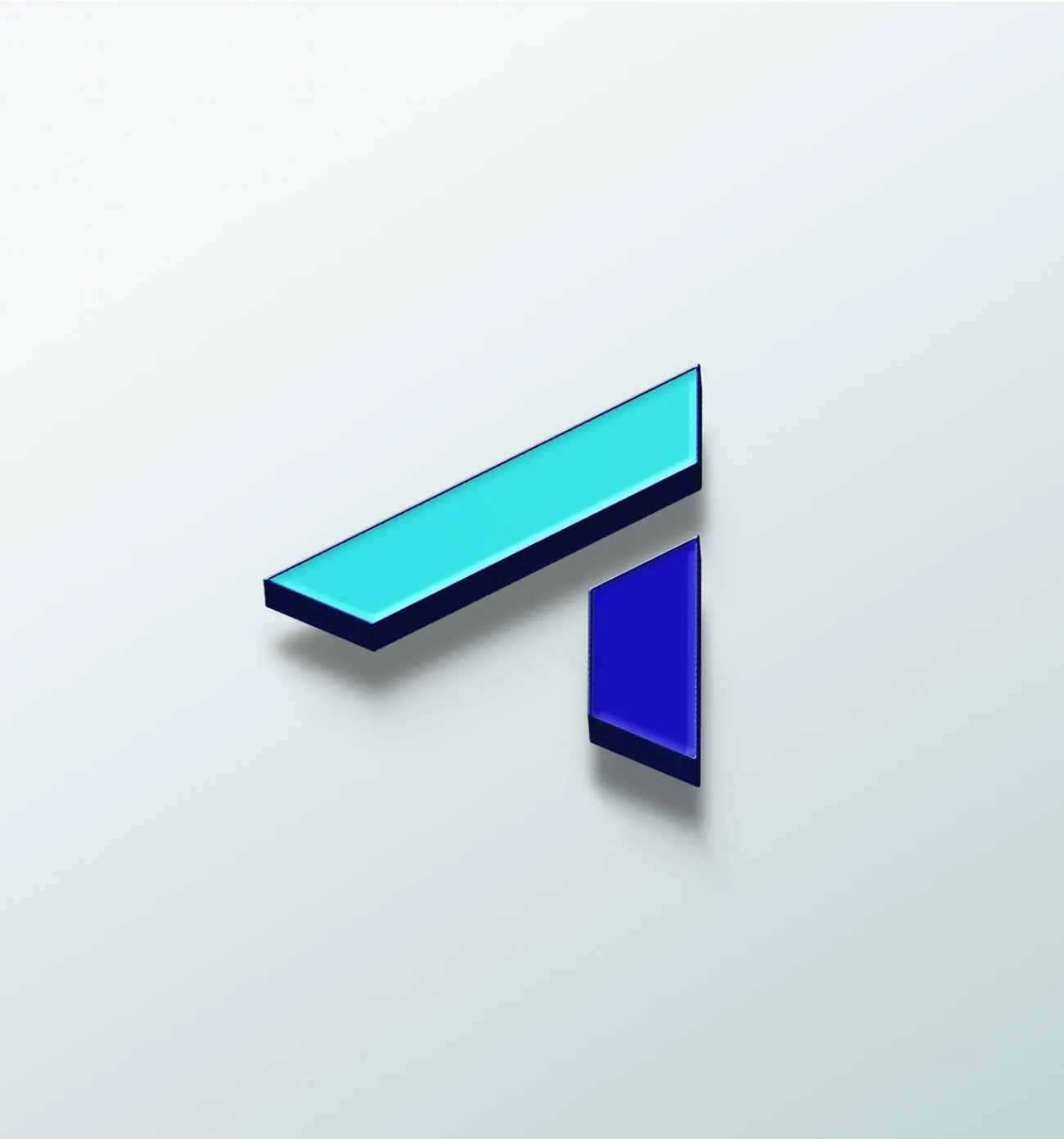 A 3D example of the Skyward "A" in brand colors