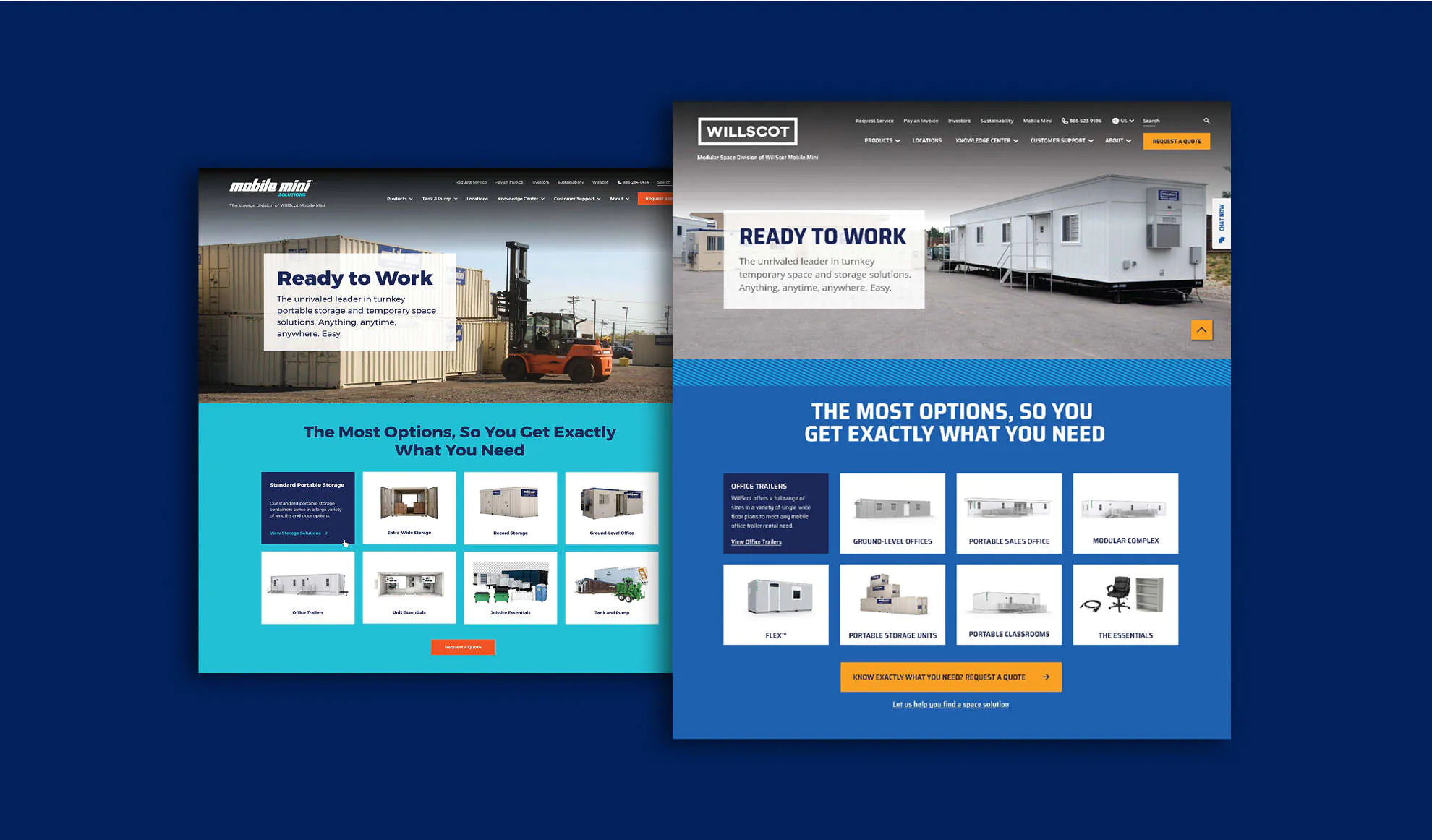 An image showing the combined WillScot and Mobile Mini landing page