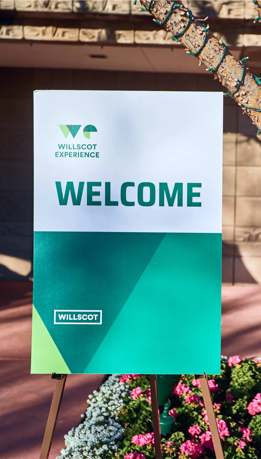 The welcome stand at the WillScott Experience