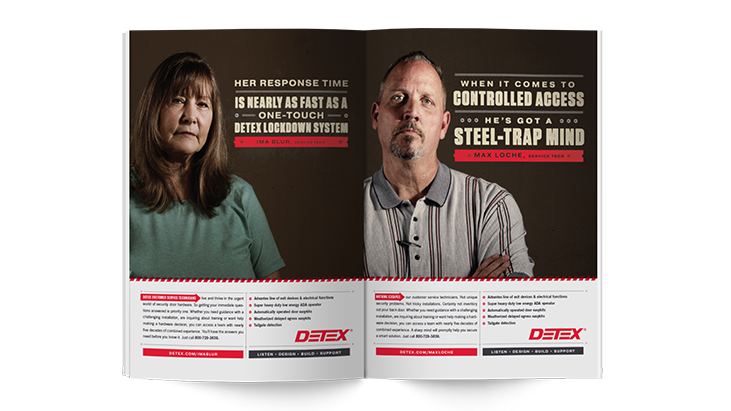 An example of two Detex print ads.