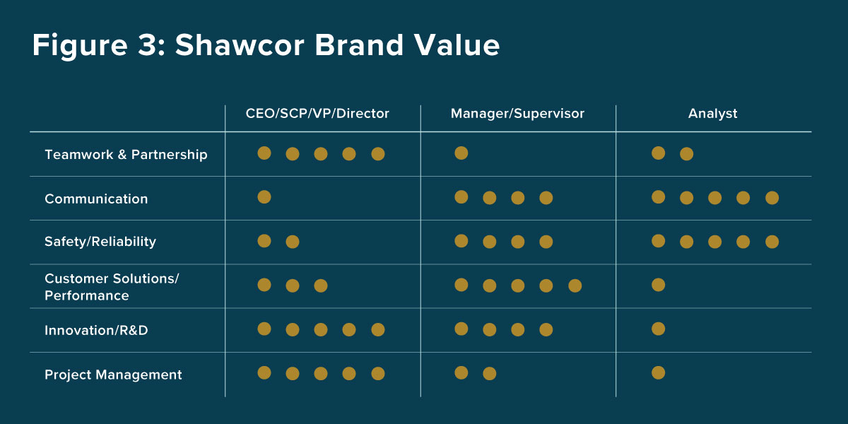 A diagram of Shawcor's brand value.