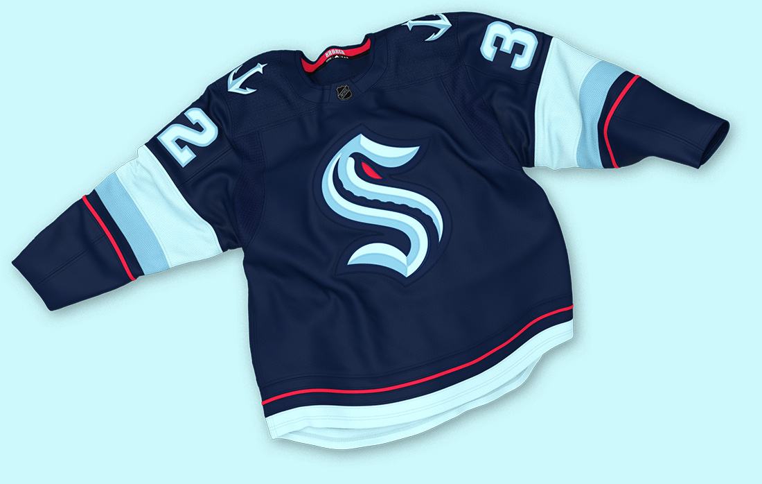 A picture of the Seattle Kraken jersey.