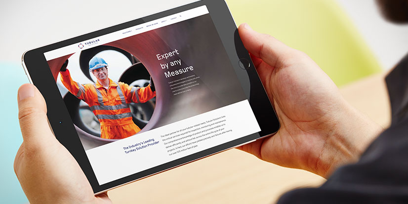 The new website for Tubular Solutions displayed on a tablet. 