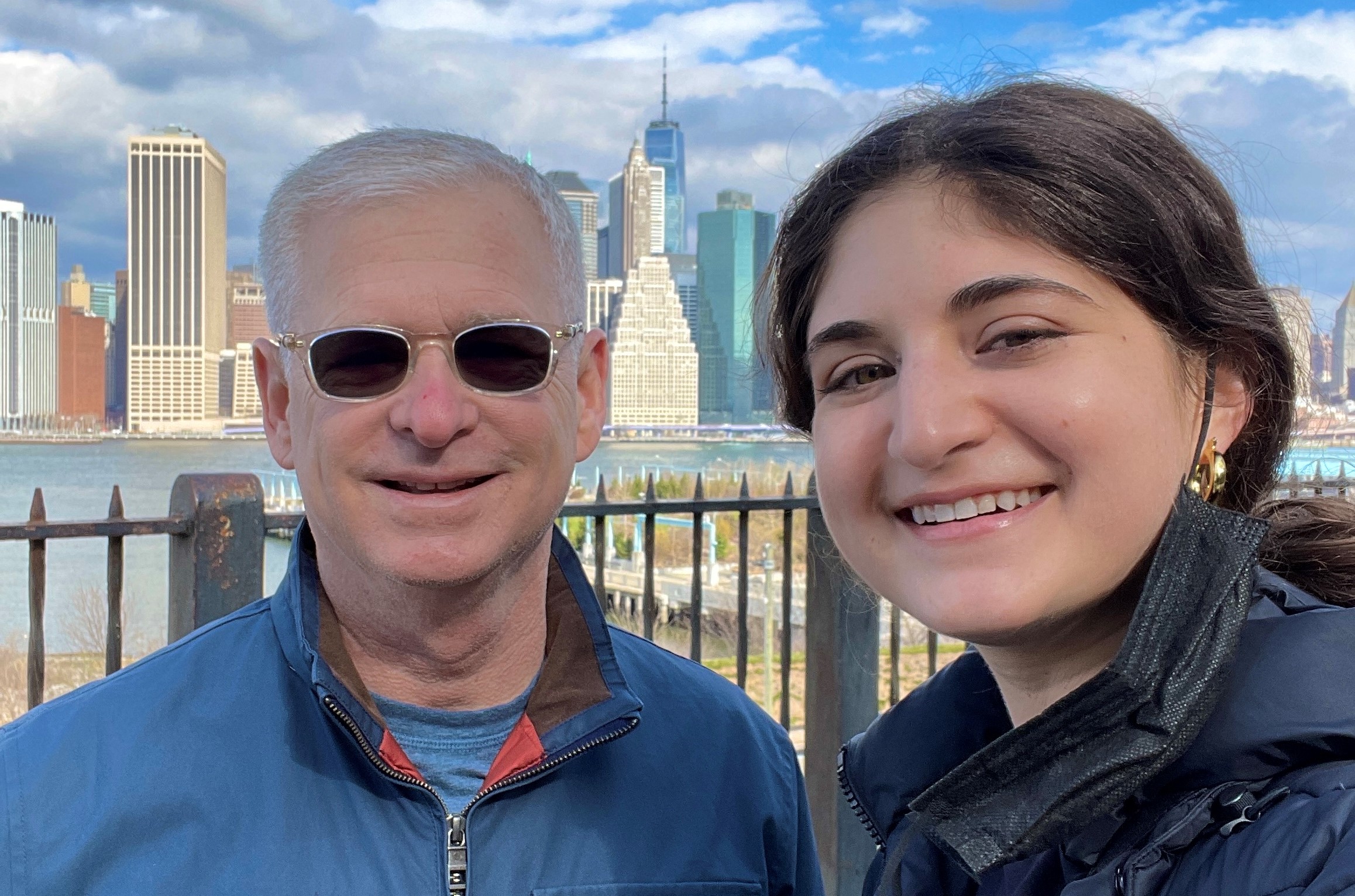 russell standing with his niece Julie in New York