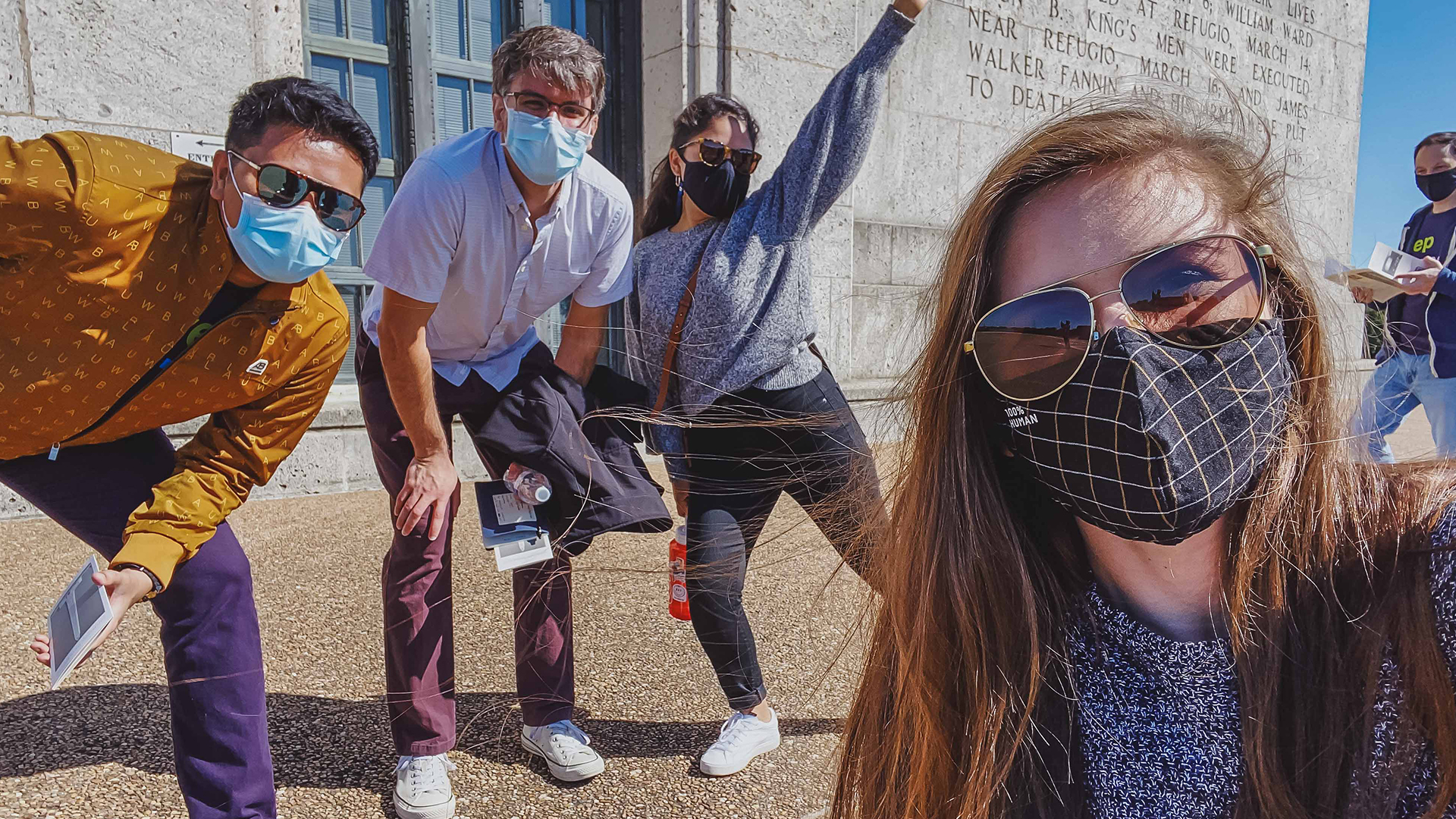 The BE team posing at San Jacinto Monument.