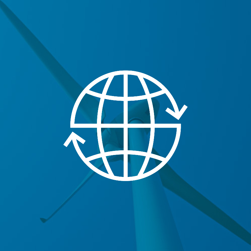 ABS Group logo overlaying a wind turbine in the background