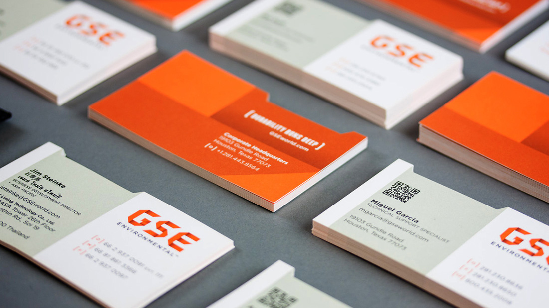 Stacks of GSE business cards.