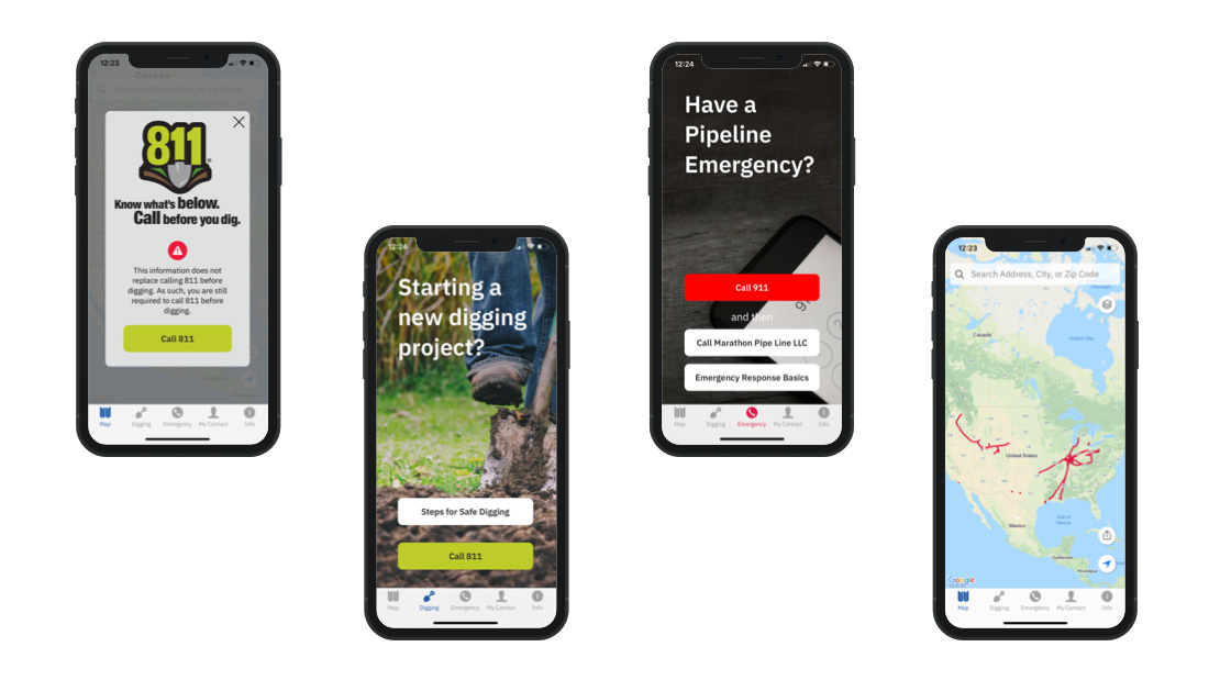 Marathon Pipeline Finder App screenshots