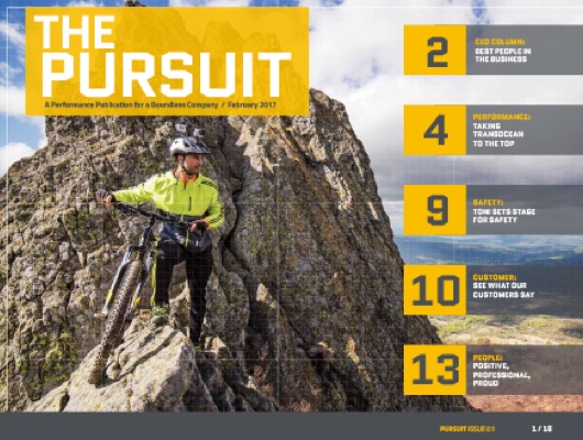 The Transocean magazine with a man on a mountain bike atop a mountain.